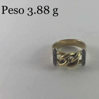Anillo con diseño de trenza y circones