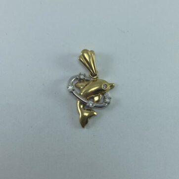 Dije con diseño de delfín con circones