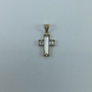Dije con diseño de cruz de circón