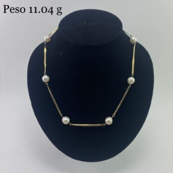 Cadena de serpiente con diseño de perlas