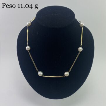 Cadena de serpiente con diseño de perlas